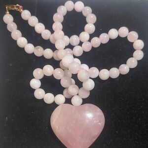 Elegant Pink Heart Pendant Necklace